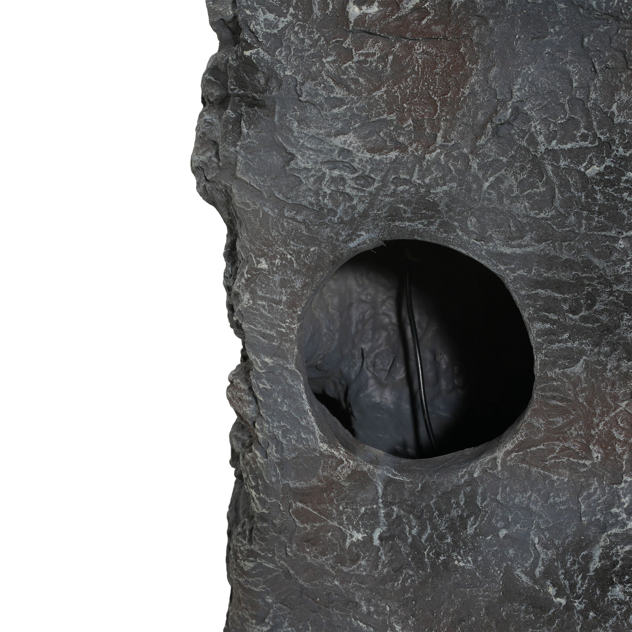 Concrete Rock Waterfall Fountain With LED Lights, Outdoor Garden Decor