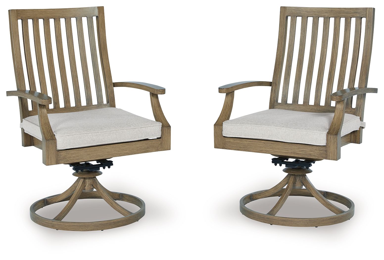 Signature Design by Ashley® Rainier Ranch - Brown / Beige - Swivel Chair With Cushion (Set of 2) | Meri Furniture