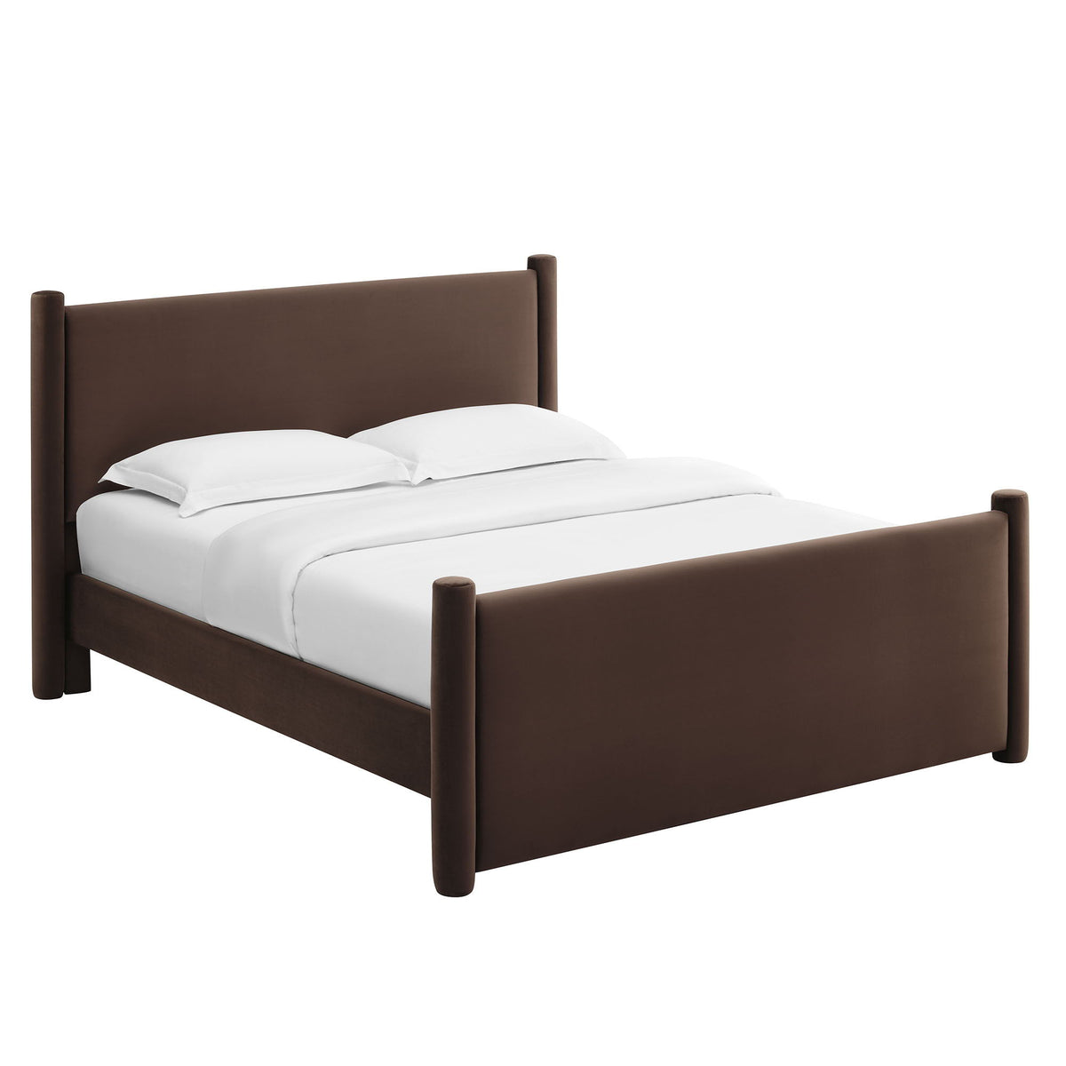 Rael Rounded Post Performance Velvet Full Platform Bed by Modway