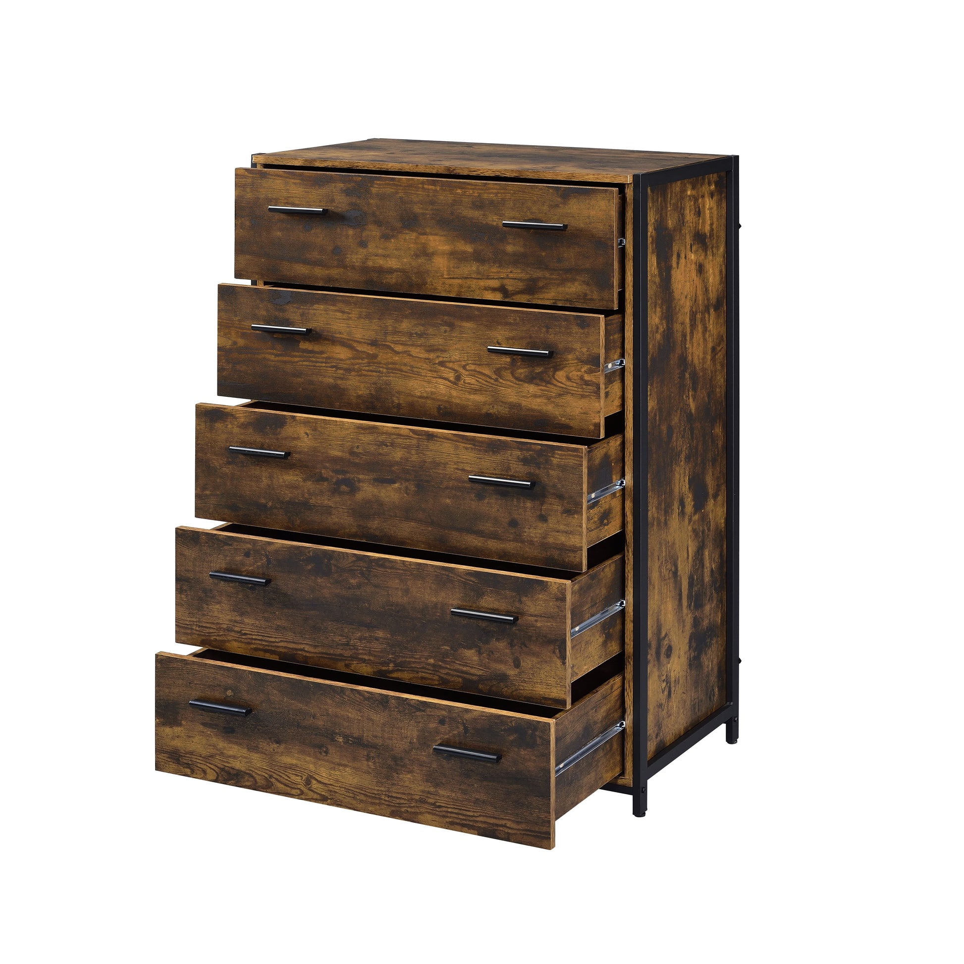 ACME Juvanth - Chest - Rustic Oak & Black Finish | Meri Furniture