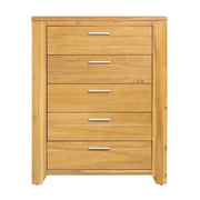 5 Drawer Dresser - Natural Wood / Brown