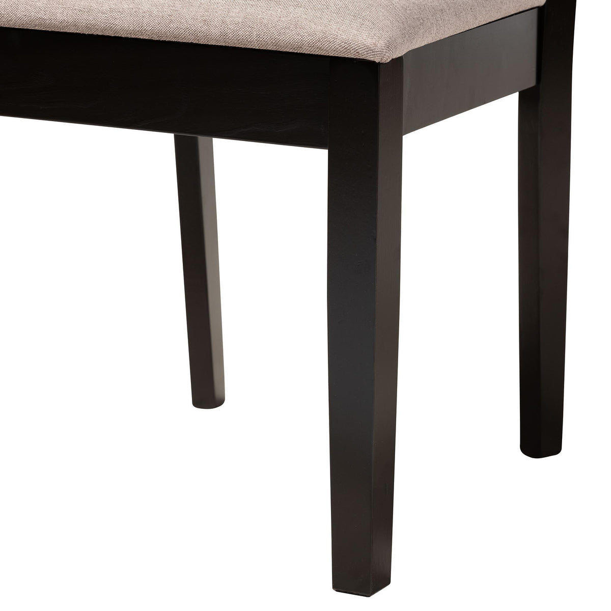 Jamie Moden Beige Fabric and Dark Brown Finished Wood 5-Piece Dining Set