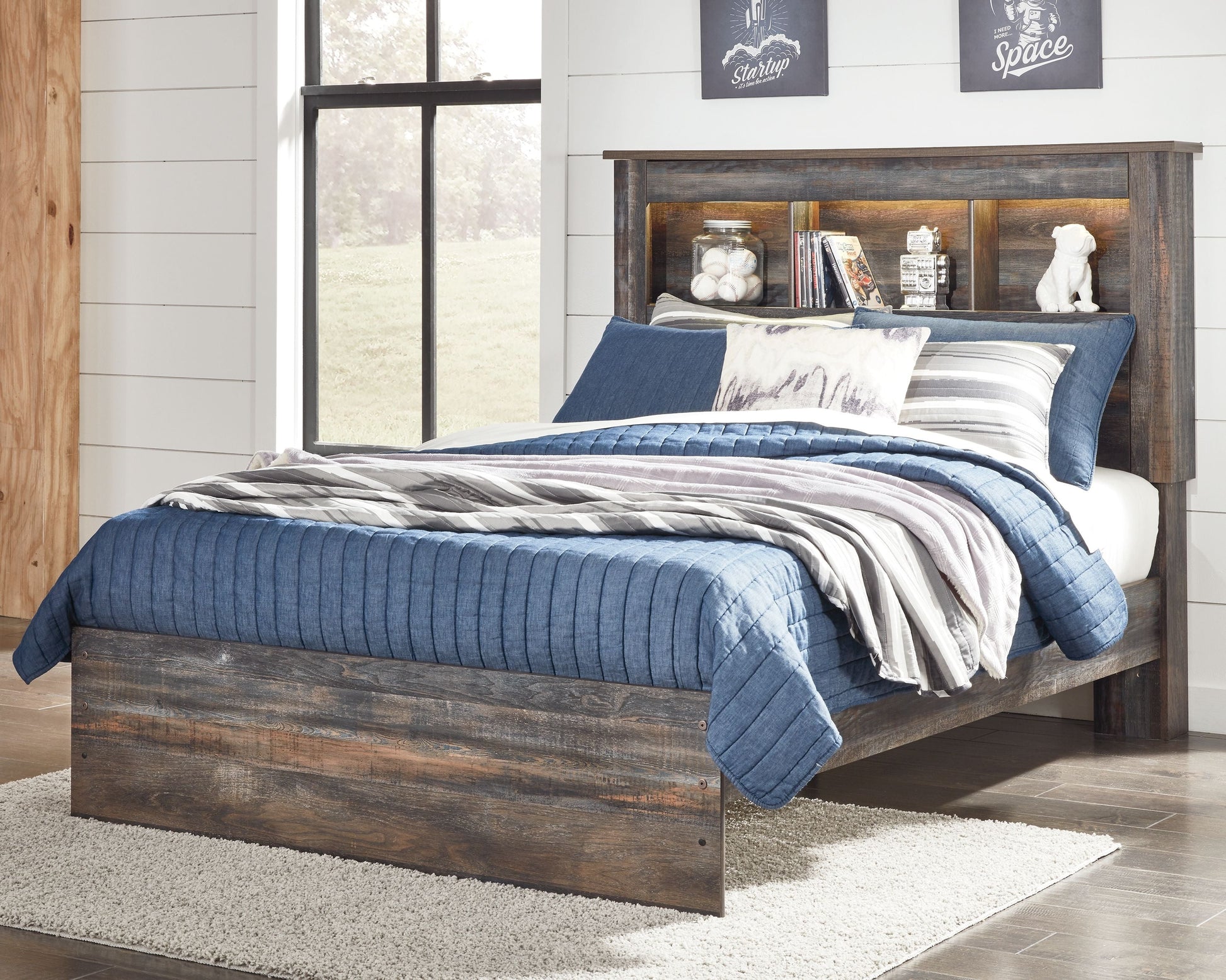 Signature Design by Ashley® Drystan - Panel Bookcase Bed | Meri Furniture