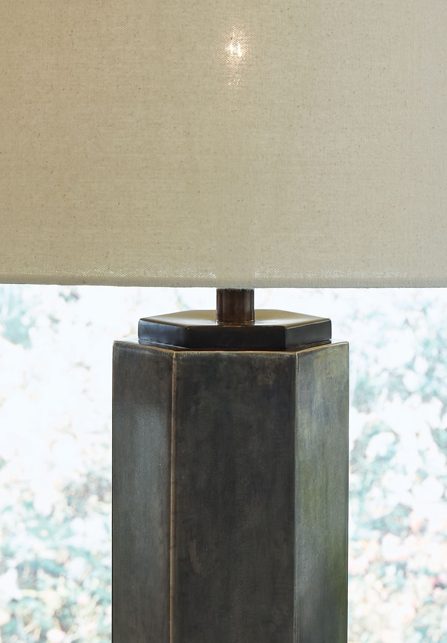 Ashley Furniture Dirkton - Antique Pewter Finish - Metal Table Lamp | Meri Furniture