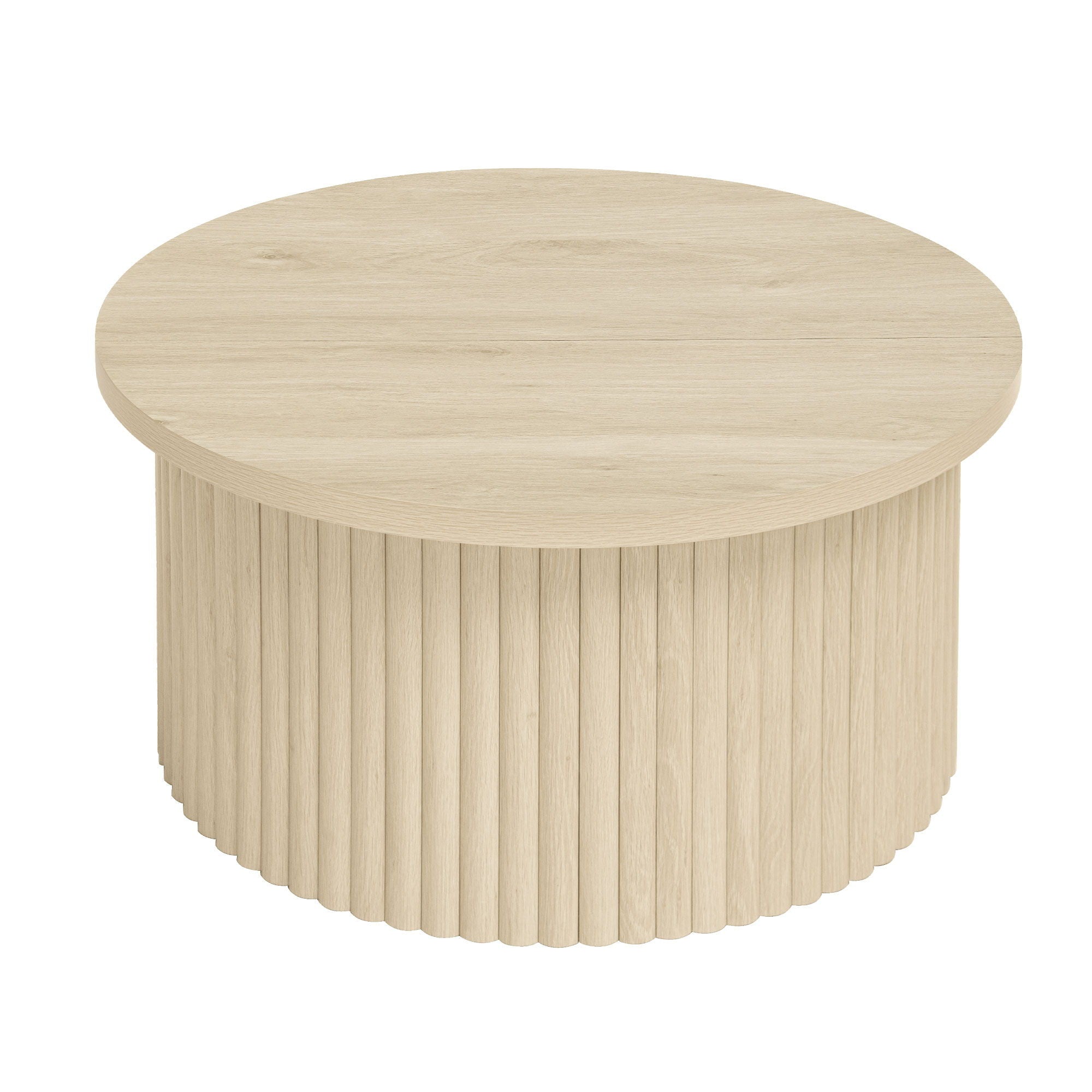 Coffee Table, Round Coffee Table, Modern Side Tables Accent End Table For Living Room, Apartment - Natural