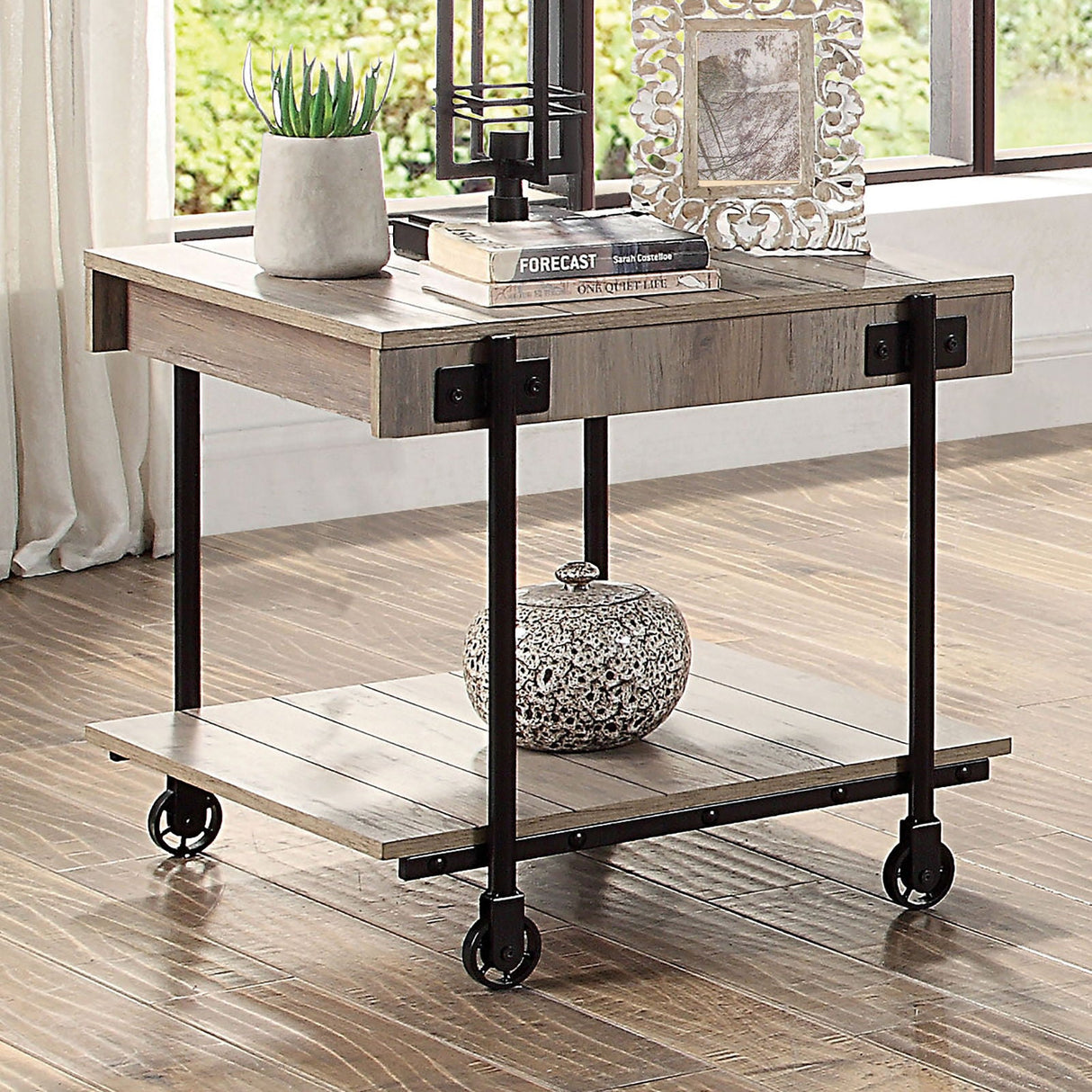Furniture of America Lobb - End Table - Natural Tone | Meri Furniture