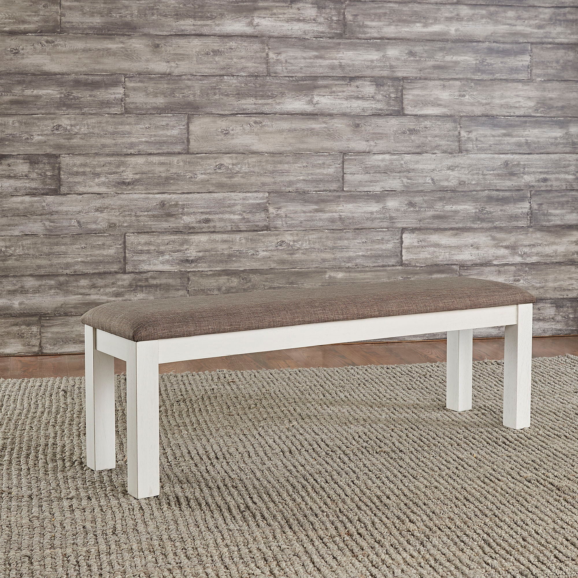 Liberty Furniture Brook Bay - Upholstered Dining Bench - White | Meri Furniture