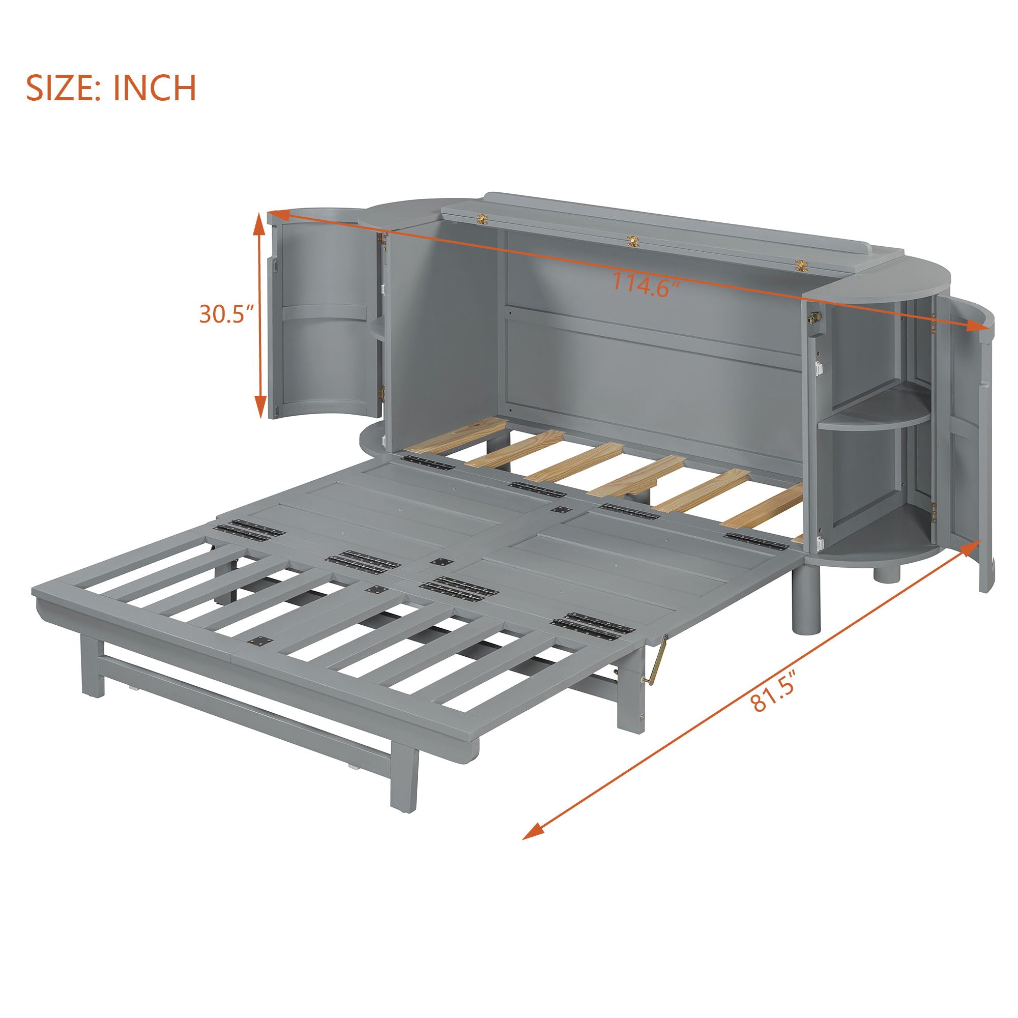 Murphy Bed With Hidden Storage & Modern Woven Design