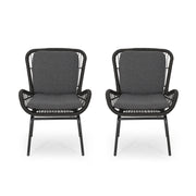 Outdoor Wicker Club Chair With Cushions (Set of 2)