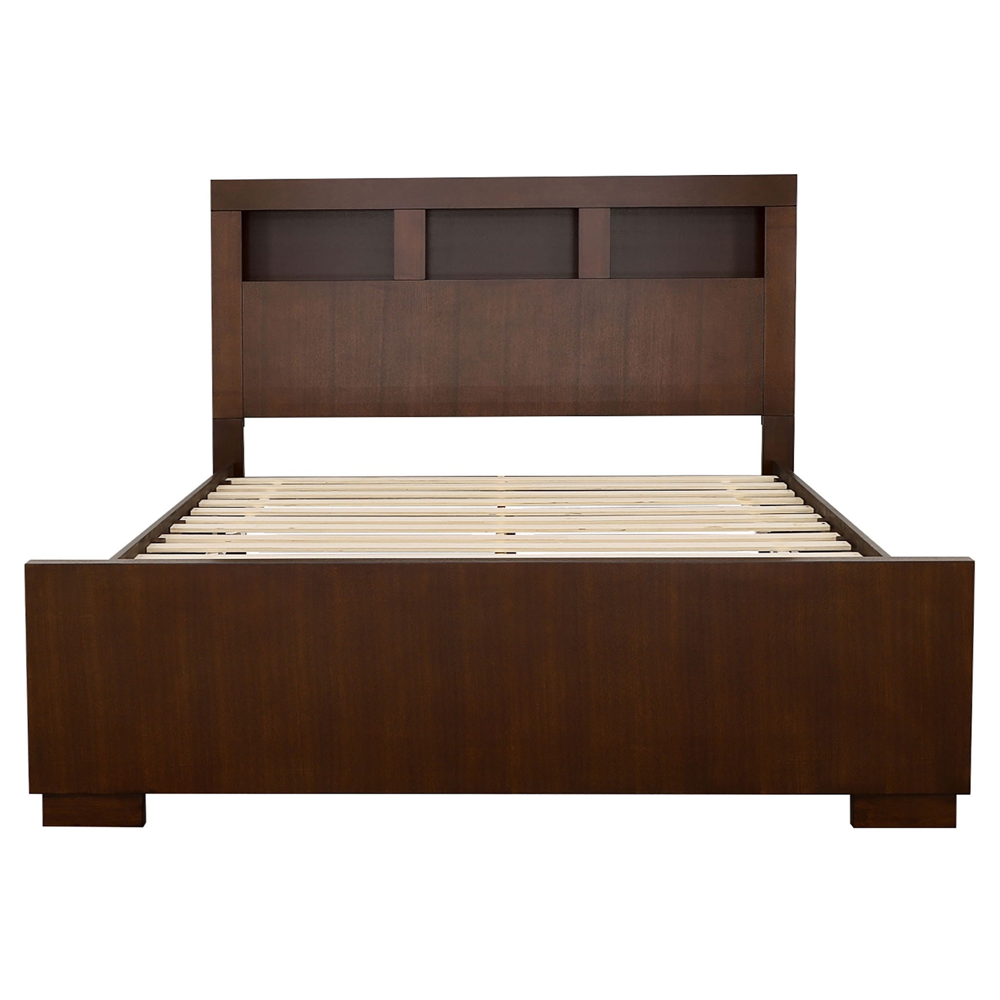 Ardino - California King Bed With Bookcase Headboard - Cappuccino
