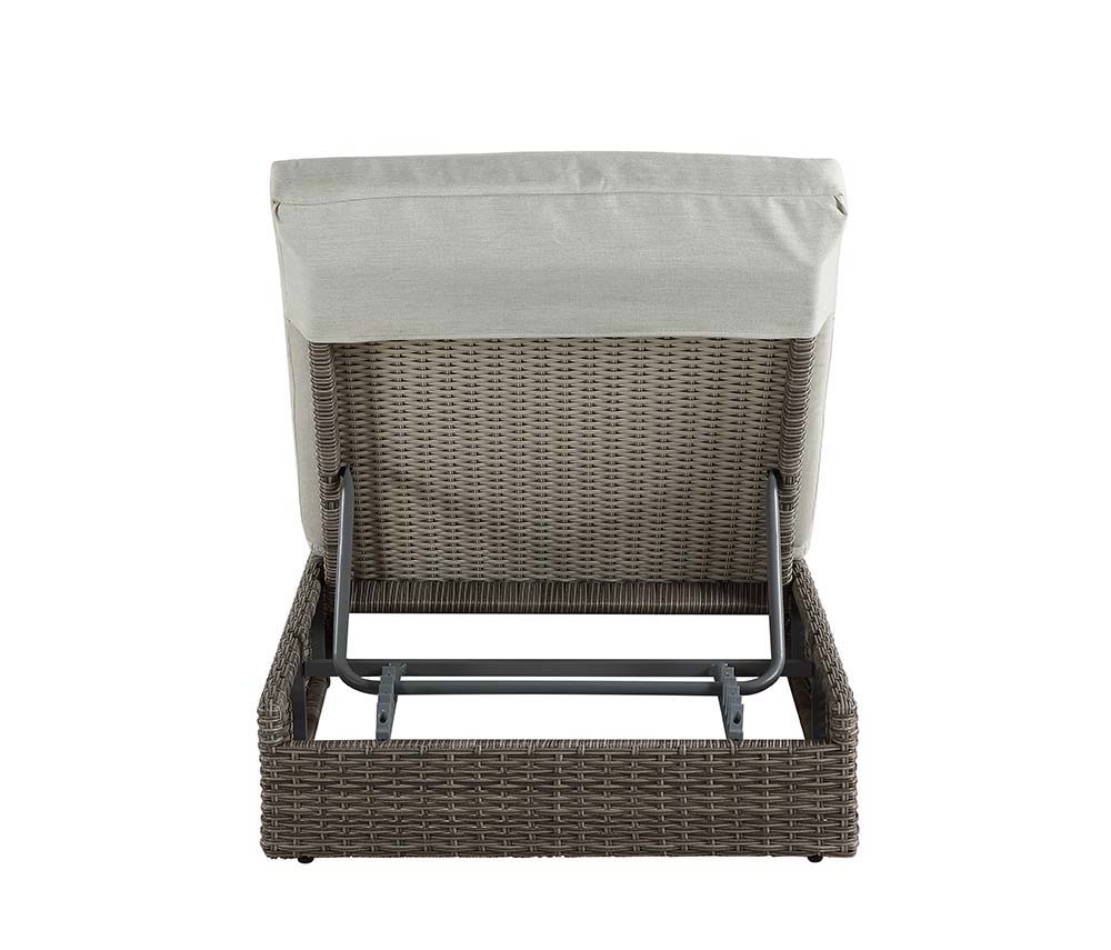 Salena - 8" Patio Sun Lounge - Beige Fabric & Gray