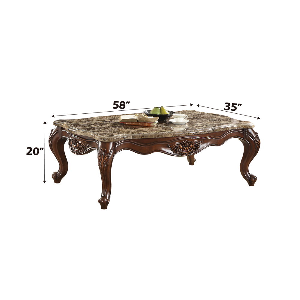 Jardena - Coffee Table - Marble Top & Cherry Oak