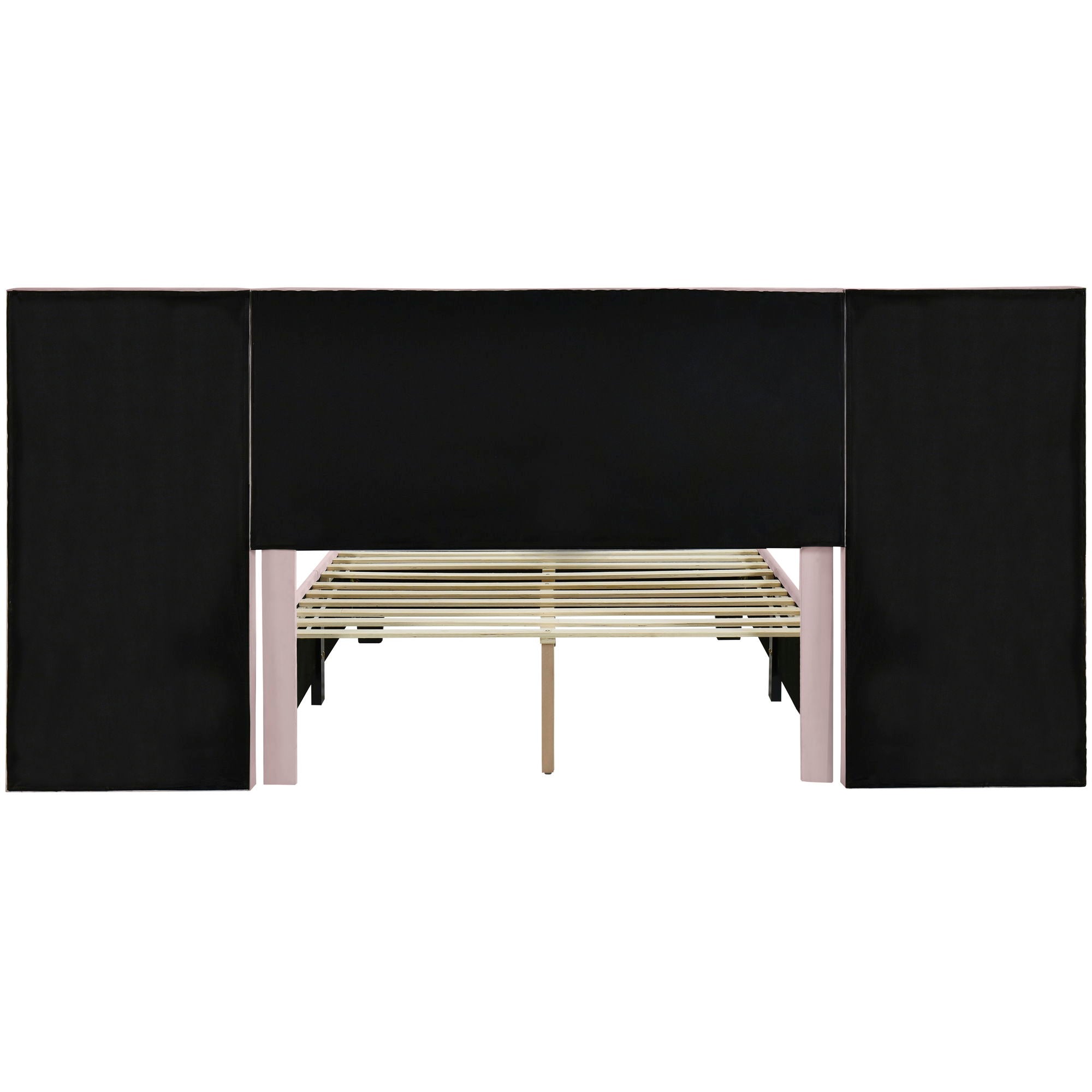 Upholstered Platform Bed With Big Headboard