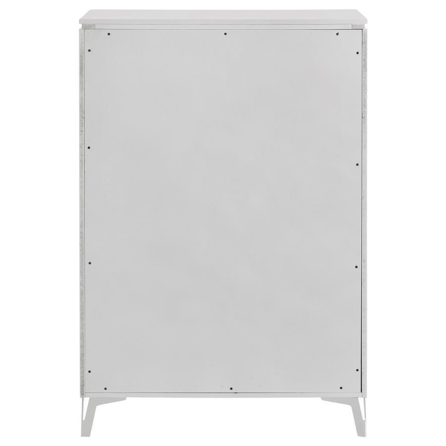 Cassia - 5-Drawer Bedroom Chest Of Drawers - White High Gloss