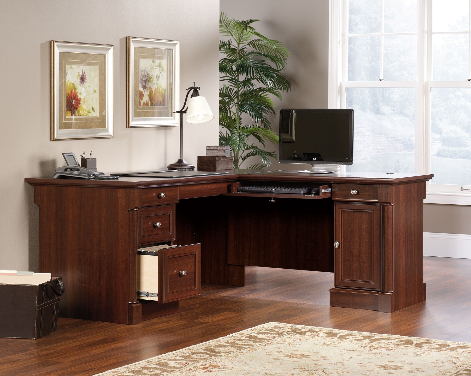L-Shaped Desk in Select Cherry