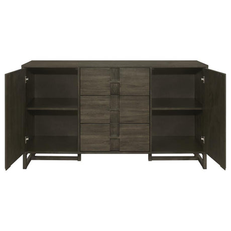 Kelly - 3-Drawer Storage Dining Sideboard Buffet - Dark Gray