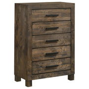 Coaster Fine Furniture Woodmont - 5-Drawer Bedroom Chest - Rustic Golden Brown | Meri Furniture
