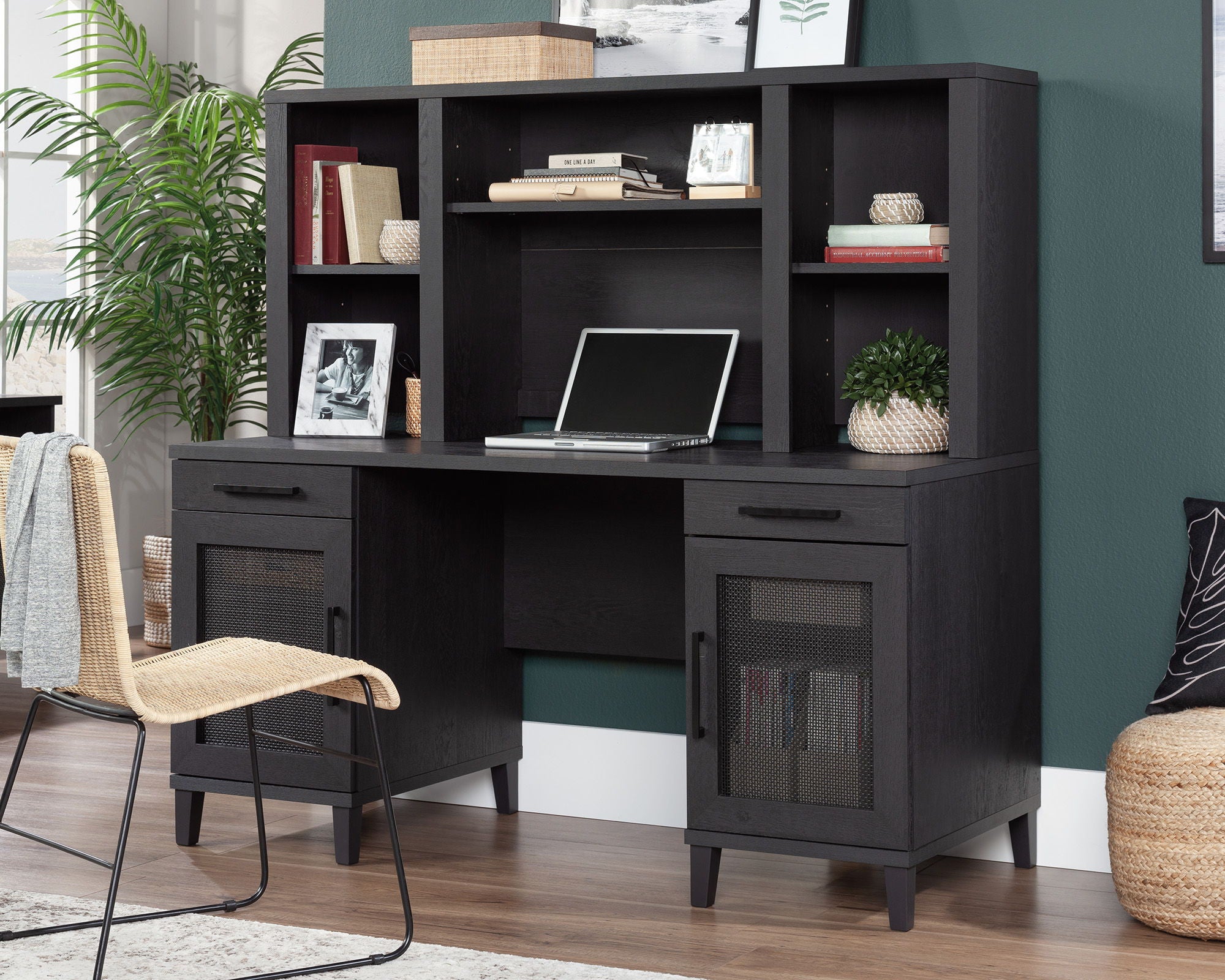Double Pedestal Desk & Hutch Bundled Set