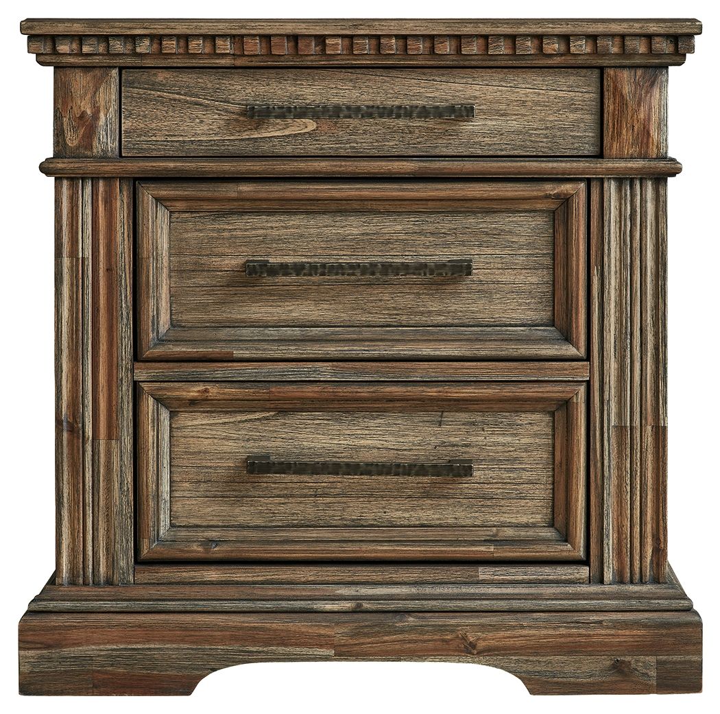Signature Design by Ashley® Markenburg - Brown - Three Drawer Night Stand | Meri Furniture