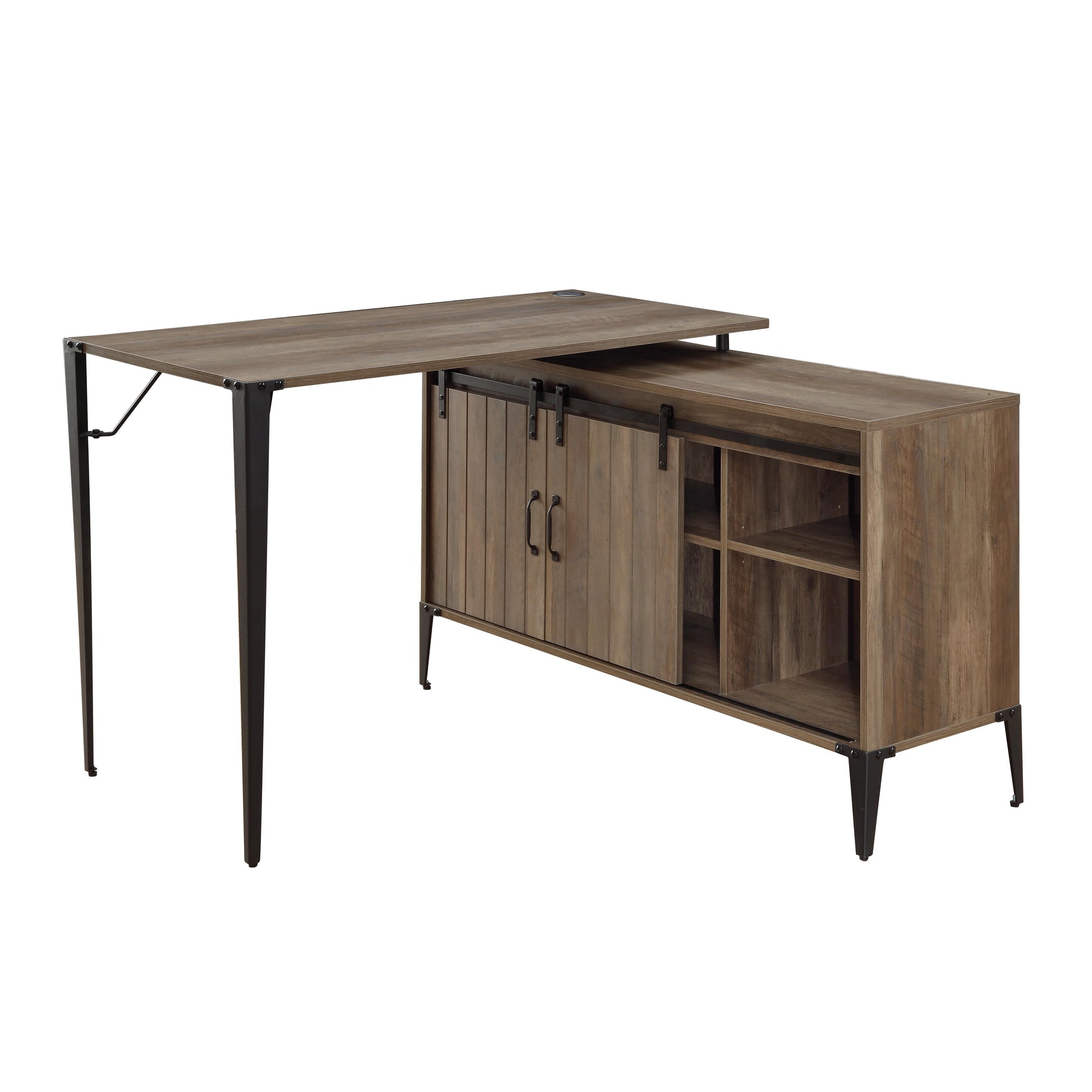 ACME Zakwani - Writing Desk - Rustic Oak & Black Finish - 31" | Meri Furniture