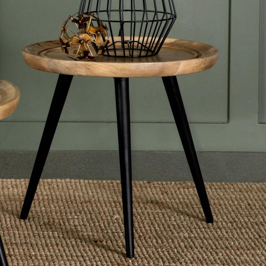 Coaster Fine Furniture Zoe - Round Mango Wood Side End Table - Natural | Meri Furniture