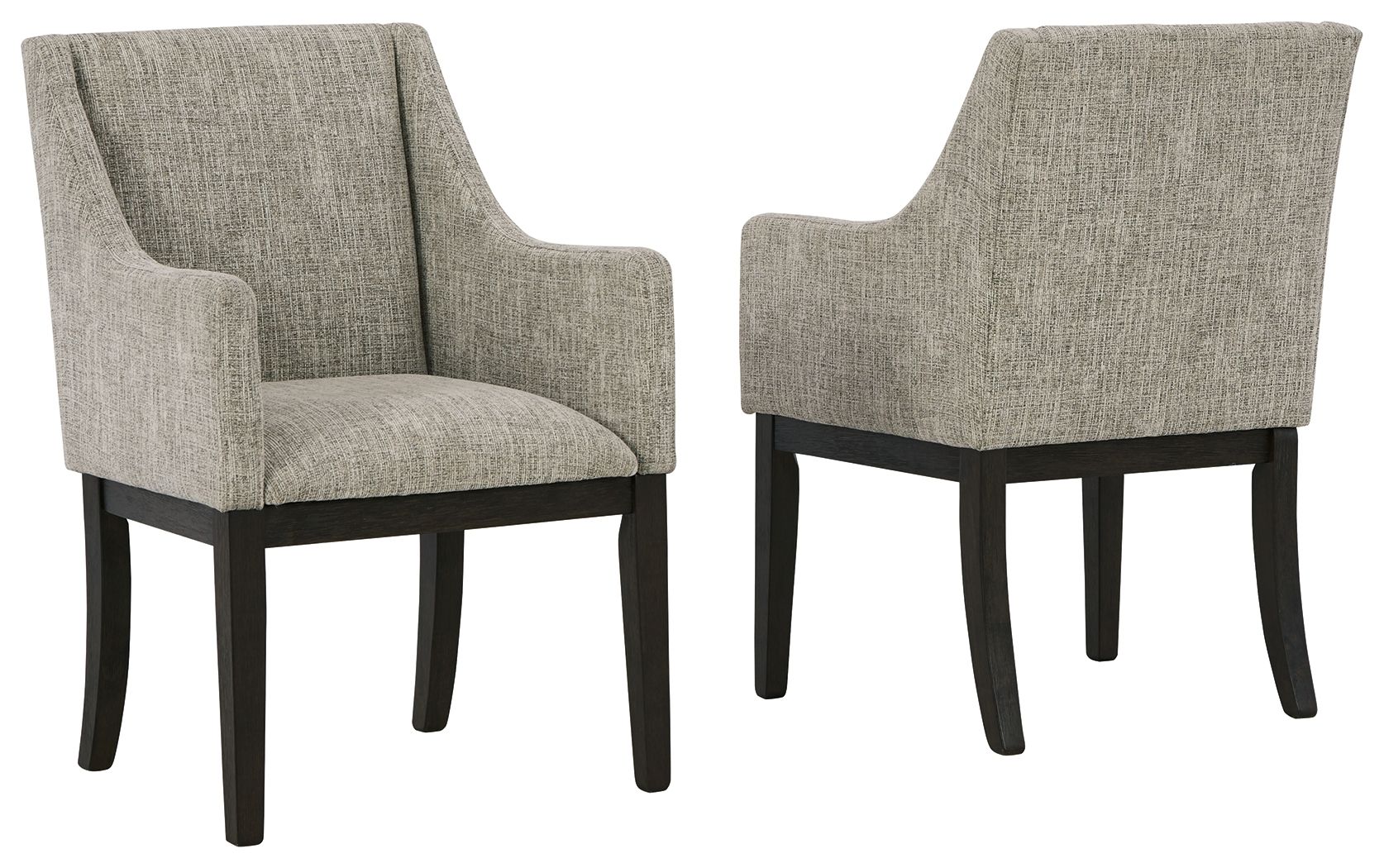 Signature Design by Ashley® Burkhaus - Beige / Dark Brown - Dining Uph Arm Chair (Set of 2) | Meri Furniture