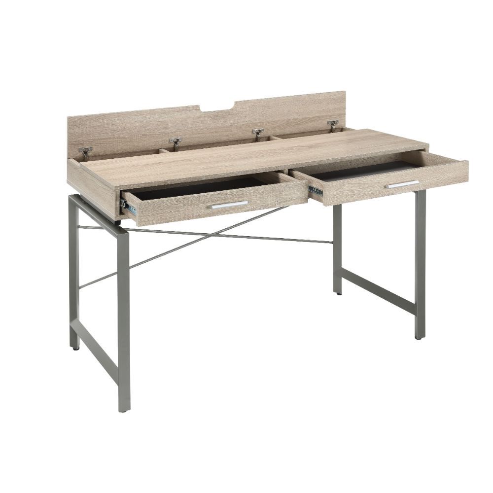 ACME Yaseen - Desk - Natural & Nickel | Meri Furniture