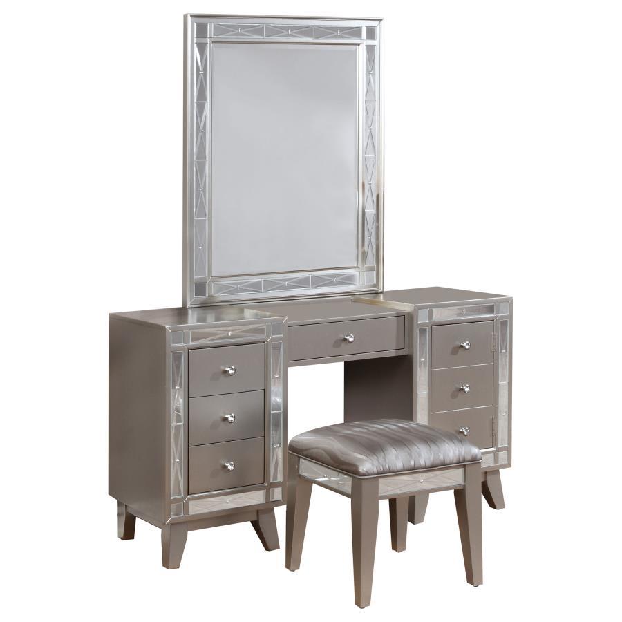Coaster Fine Furniture Leighton - Vanity Table Set With Stool - Metallic Mercury | Meri Furniture