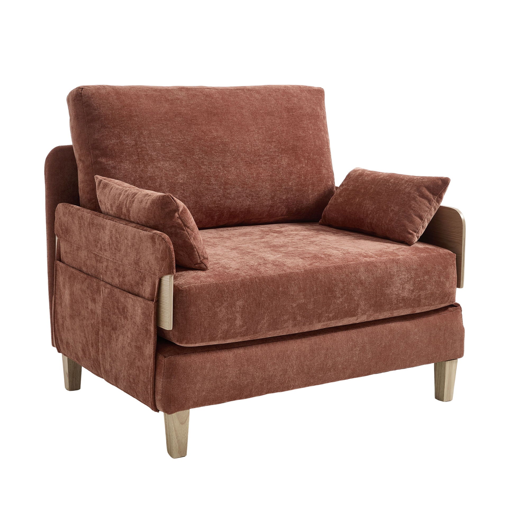 Mid Century Modern Foldable Sofa Bed, 3 In 1 Convertible Sleeper With 3 Pillows