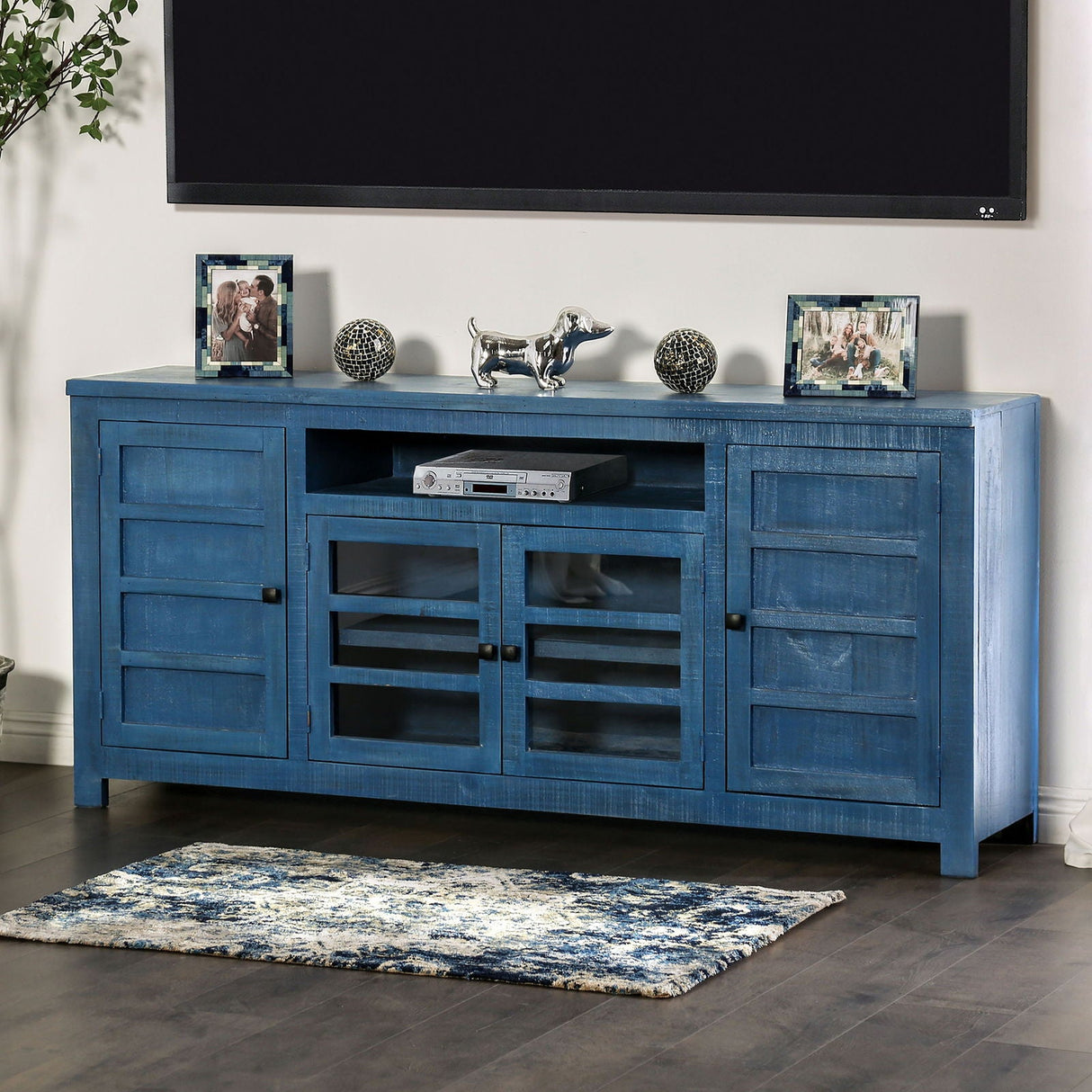 Tedra - TV Console - Denin Blue