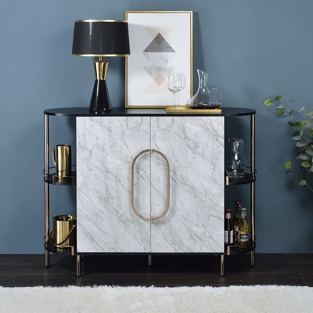 ACME Vidal - Wine Cabinet - White | Meri Furniture