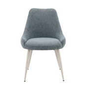 Laela - Side Chair Set of 2) - Light Blue Boucle & White