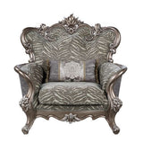 Elozzol - Chair With Pillow - Fabric & Antique Bronze Finish - Wood