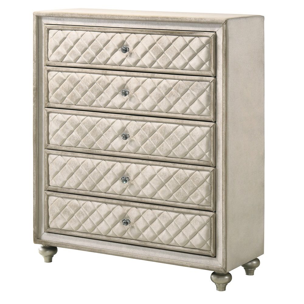ACME Lucienne - Chest - Beige Velvet | Meri Furniture