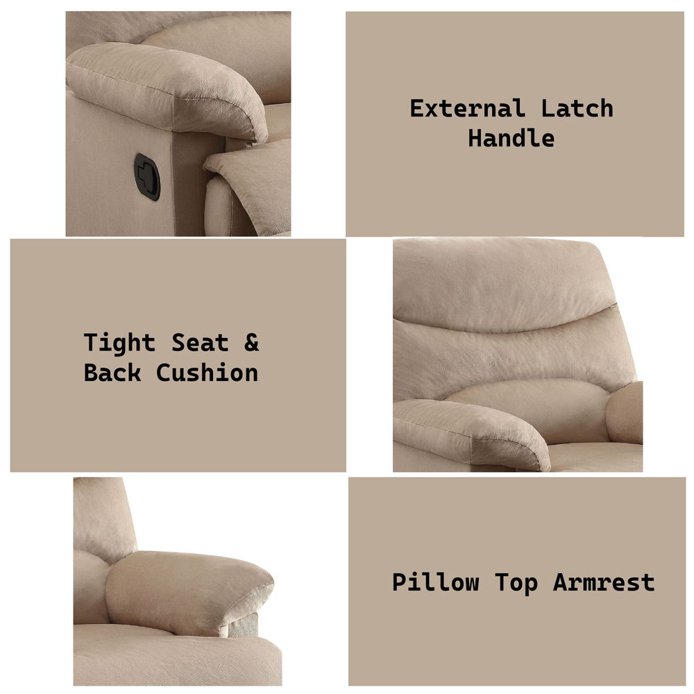 Arcadia - Motion Recliner - Beige Woven Fabric