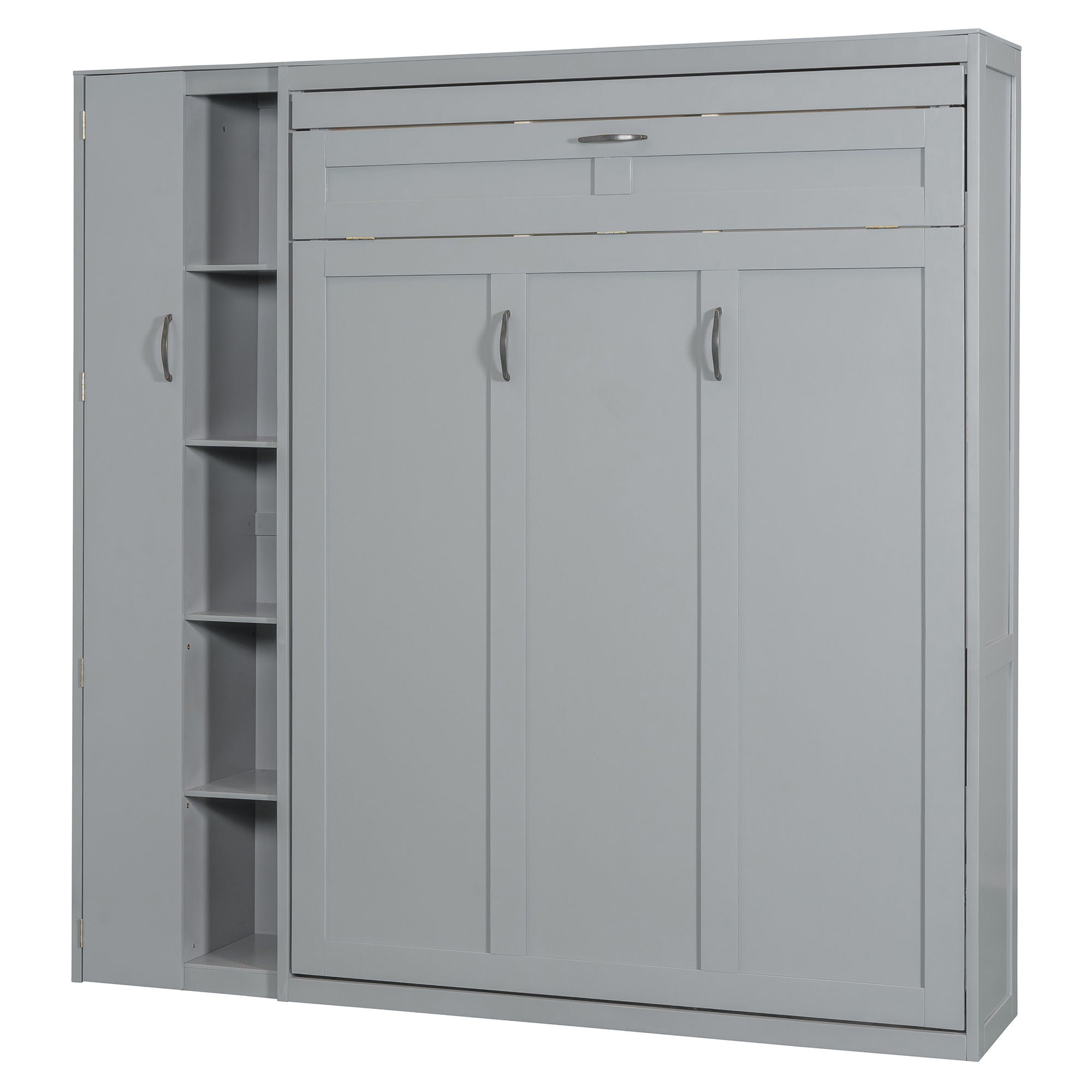 Murphy Wall Bed With Shelves, Wardrobe And LED Lights