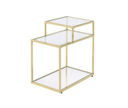 Uchenna - Accent Table - Clear Glass & Gold