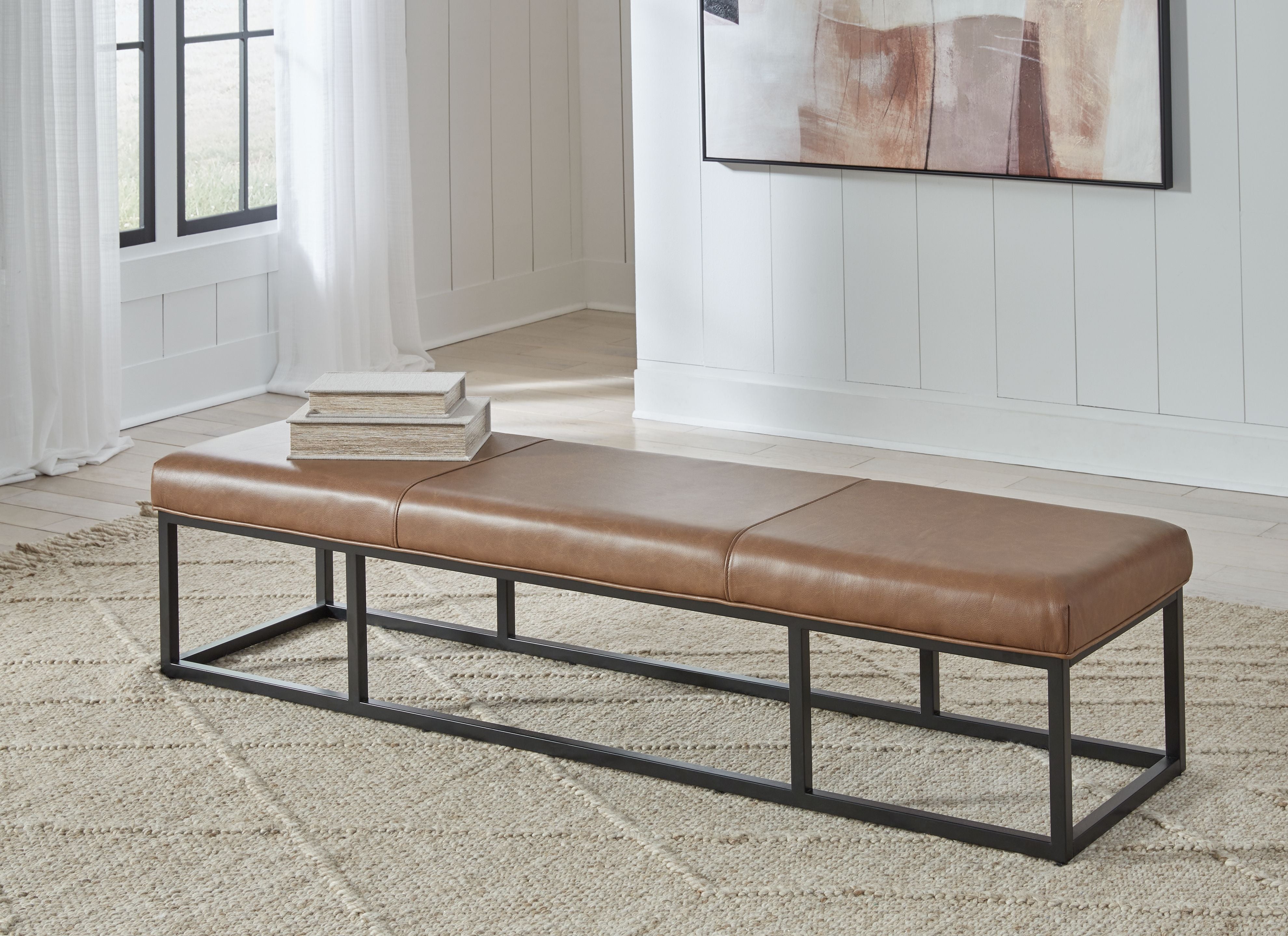 Signature Design by Ashley® Joston - Caramel - Accent Bench | Meri Furniture