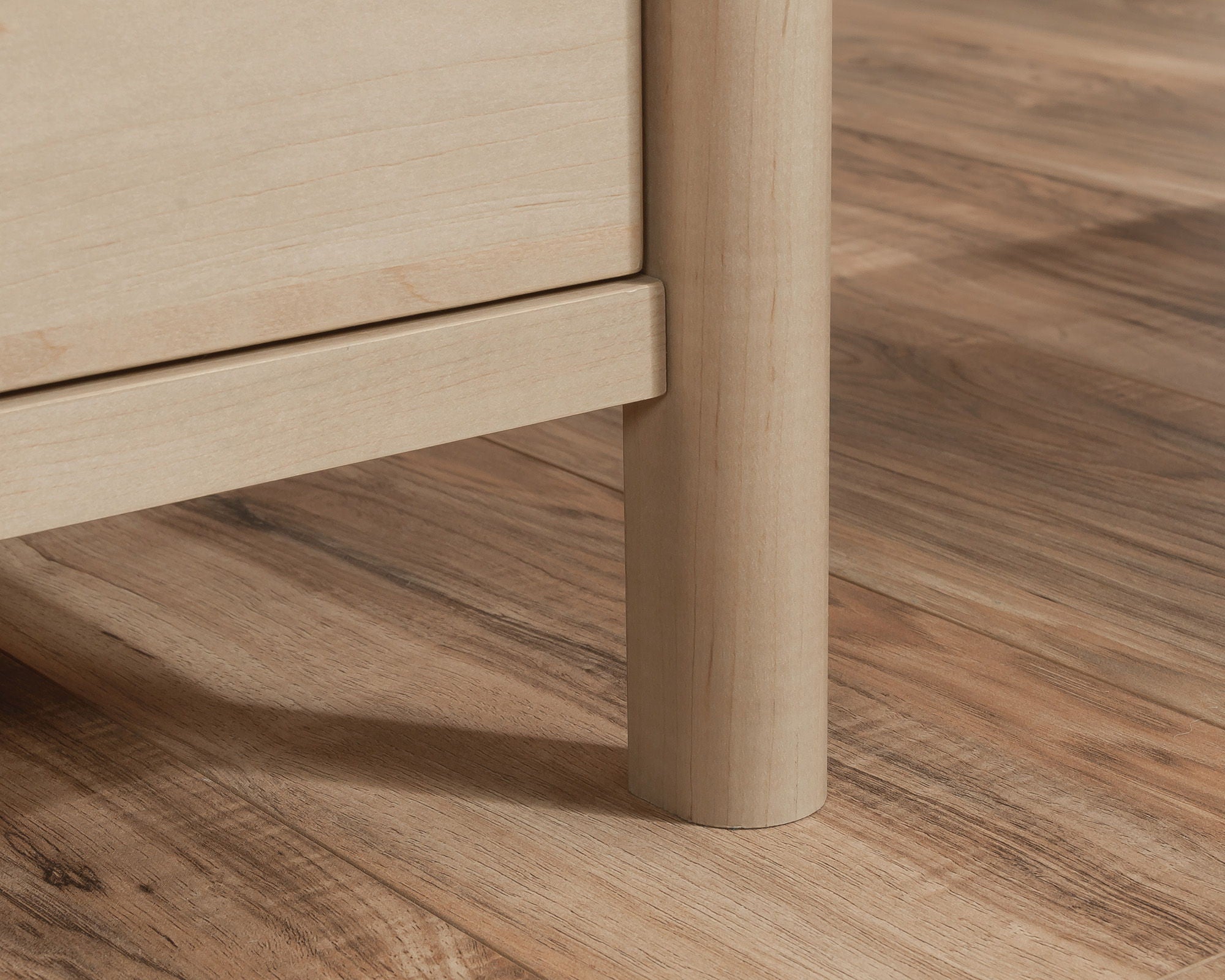 L-Shaped Home Office Desk in Natural Maple