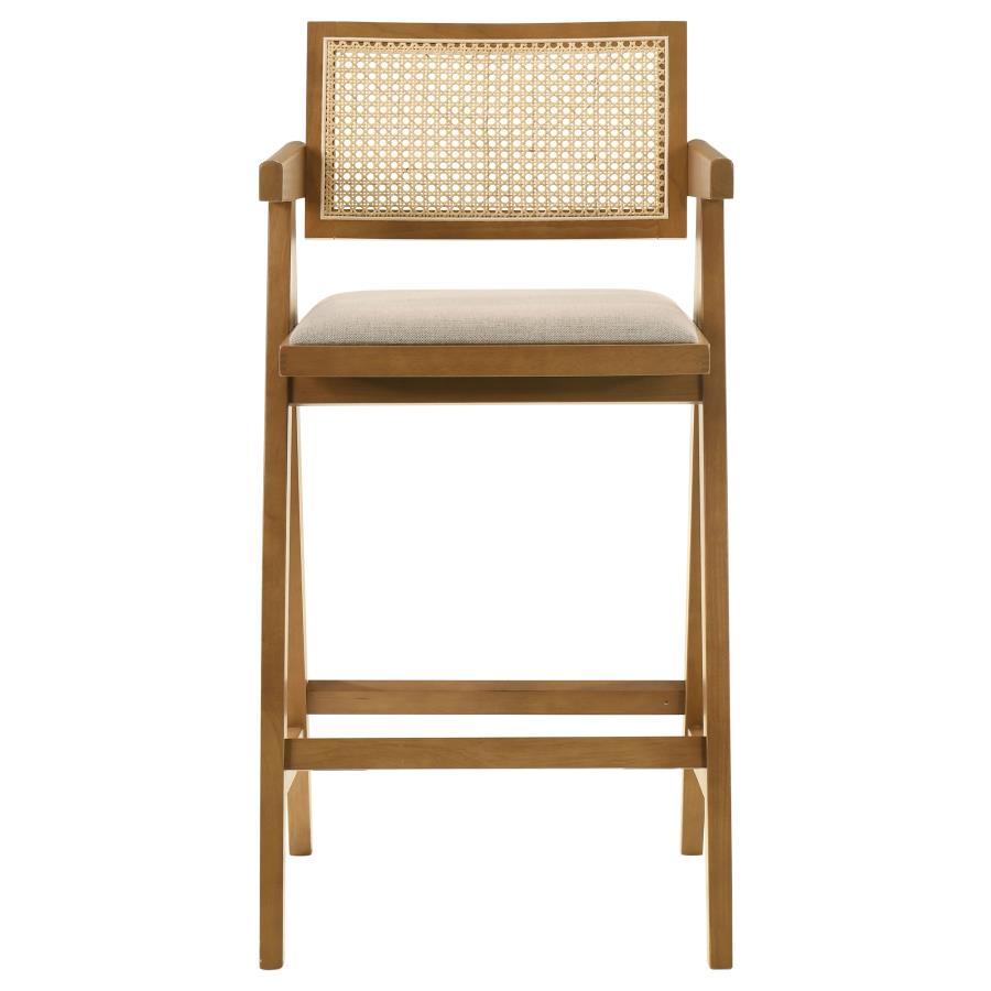 Coaster Fine Furniture Kane - Woven Rattan Wood Bar Chair (Set of 2) - Light Walnut | Meri Furniture