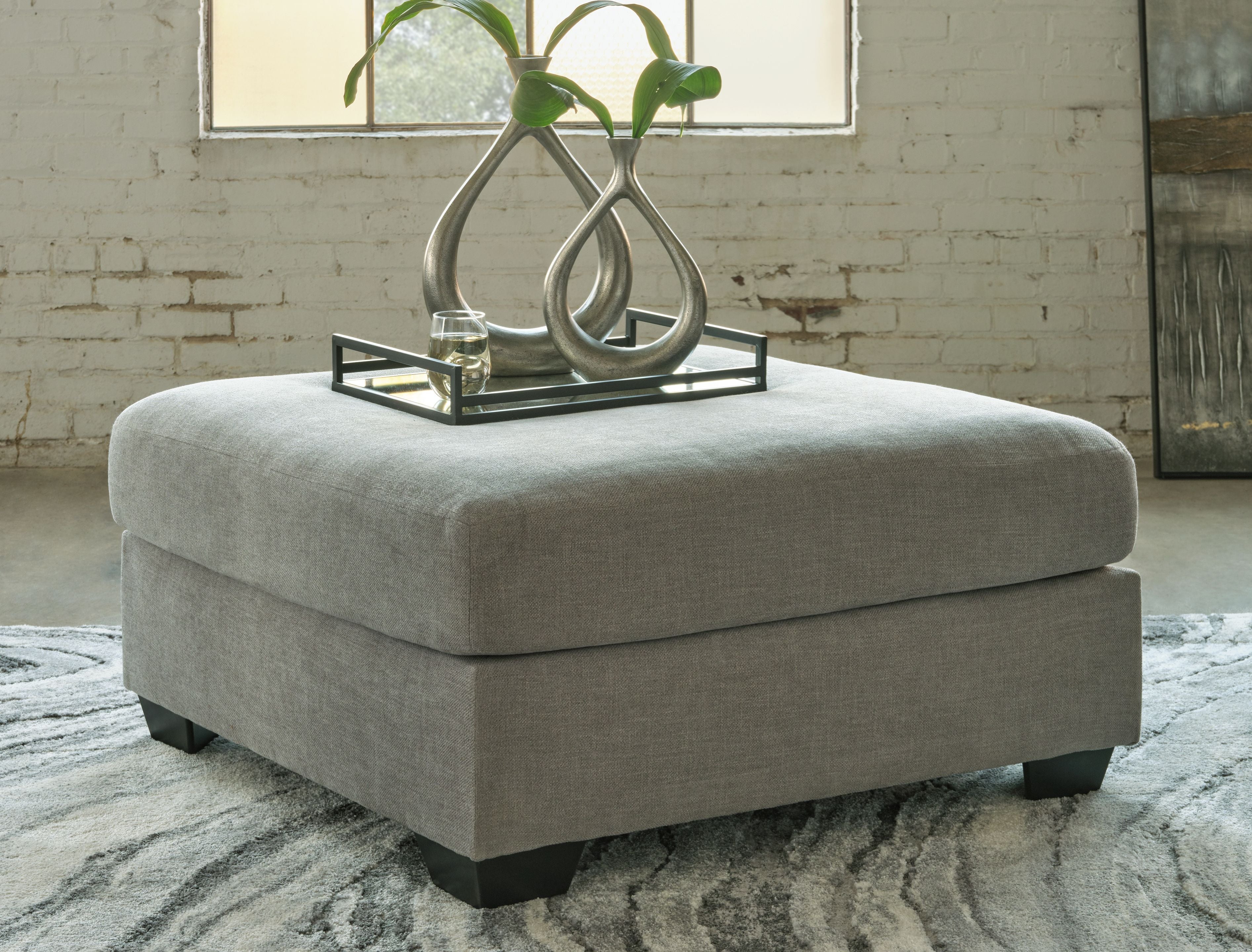 Ashley® Keener - Ash - Oversized Accent Ottoman | Meri Furniture
