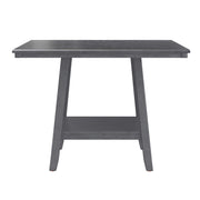 Counter Height Dining Table With Tapered Base And Lazy Susan - Gray
