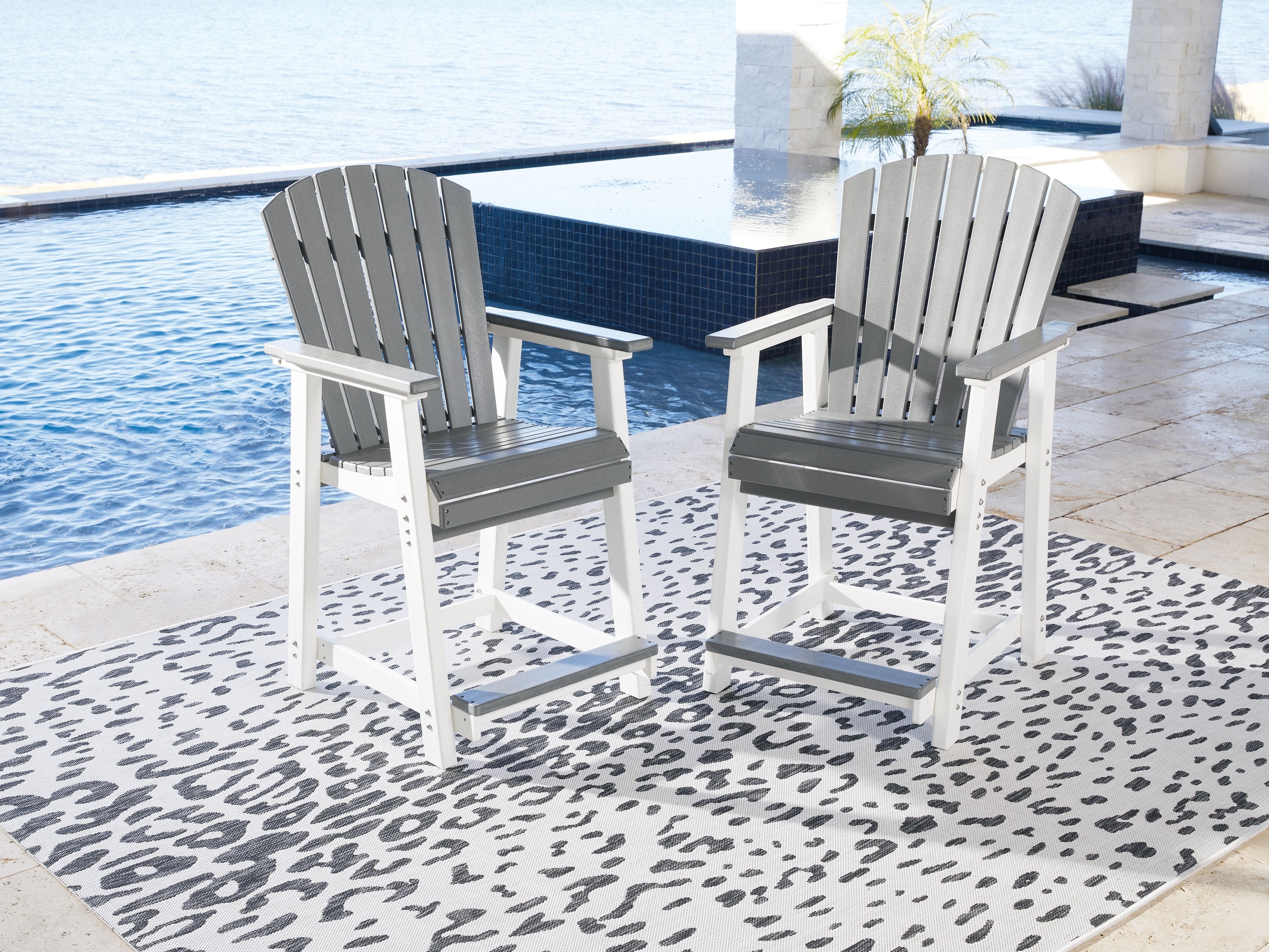 Signature Design by Ashley® Transville - Gray / White - Barstool (Set of 2) | Meri Furniture