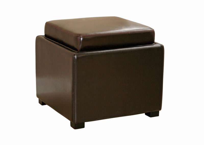 Dark Brown Tate Storage Ottoman