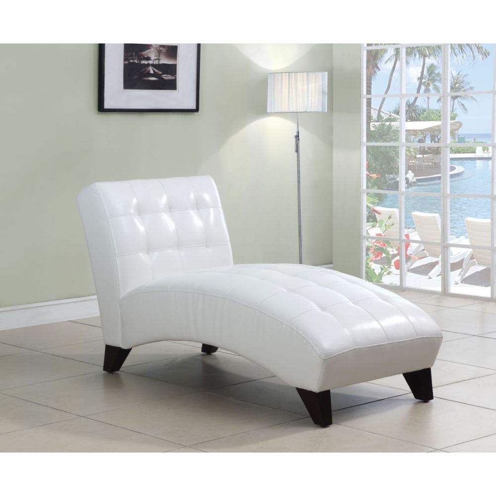 ACME The Anna lounge chaise features PU for comfort and style as well as stylish arch seat and tufted design for an elegance modern look. | Meri Furniture