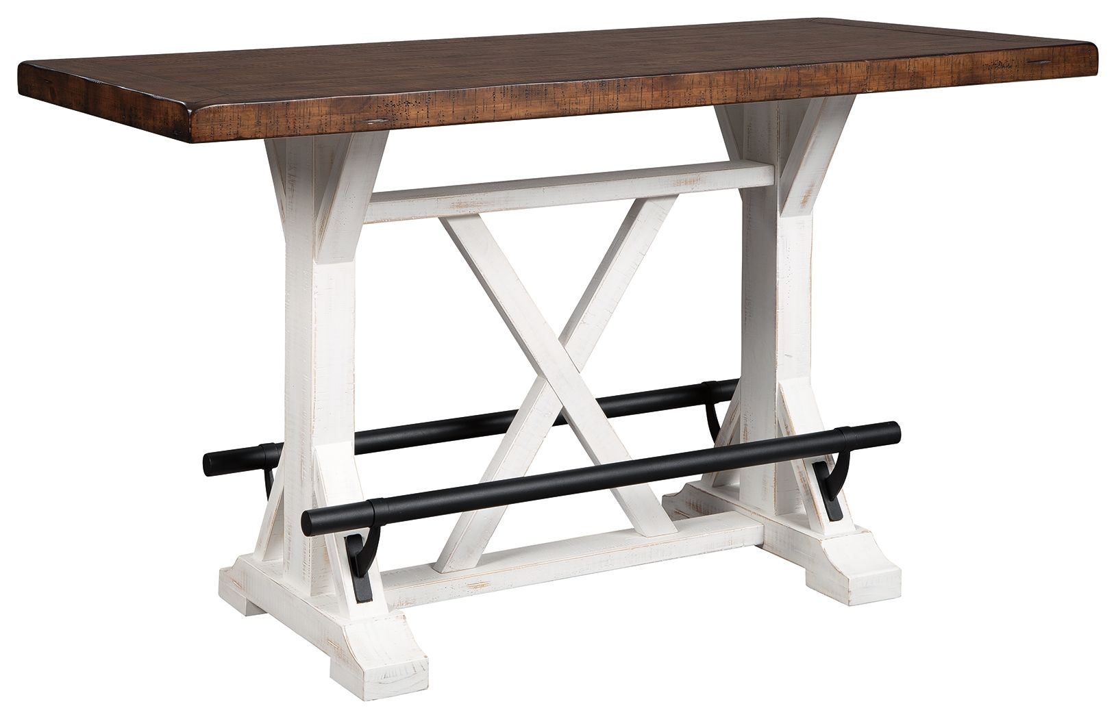 Signature Design by Ashley® Valebeck - White / Brown - Rectangular Dining Room Counter Table | Meri Furniture