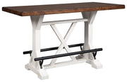 Signature Design by Ashley® Valebeck - White / Brown - Rectangular Dining Room Counter Table | Meri Furniture