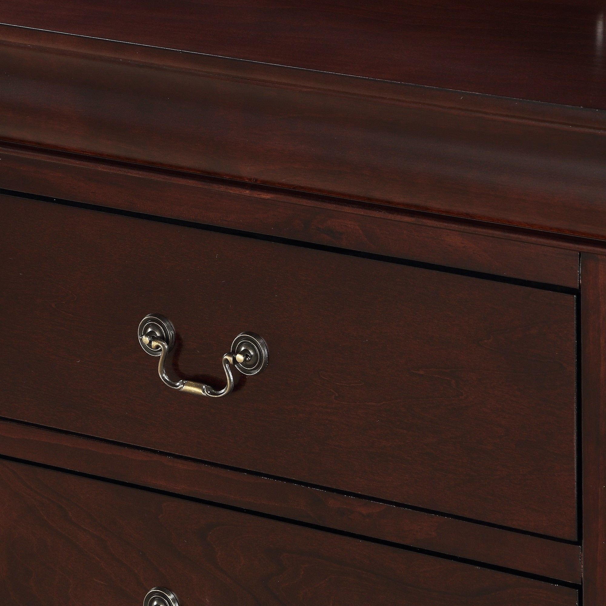 Contemporary Louis Philip Cherry Chest With Five Drawers Solid Wood Ample Storage - Cherry