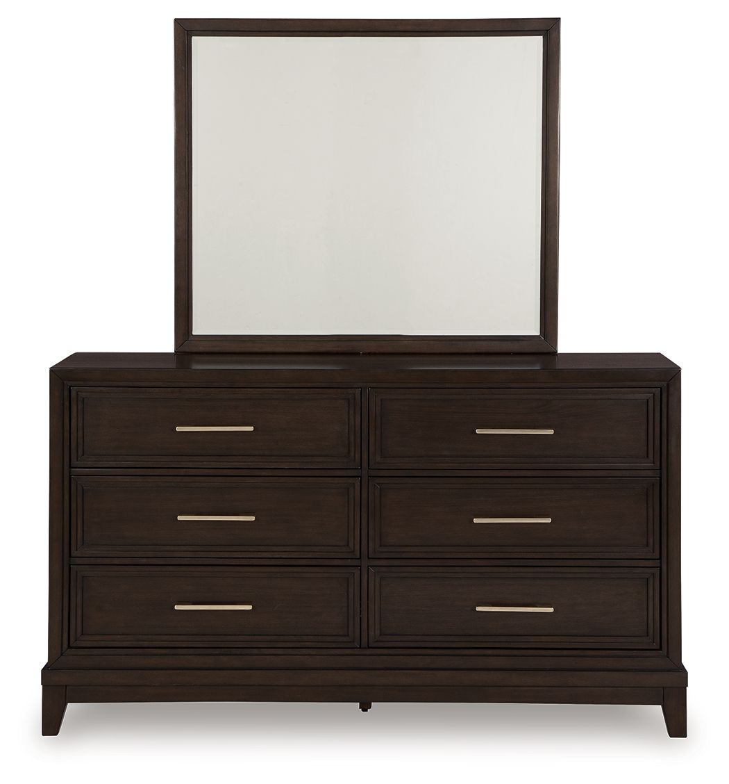 Signature Design by Ashley® Neymorton - Dark Grayish Brown - Dresser And Mirror | Meri Furniture