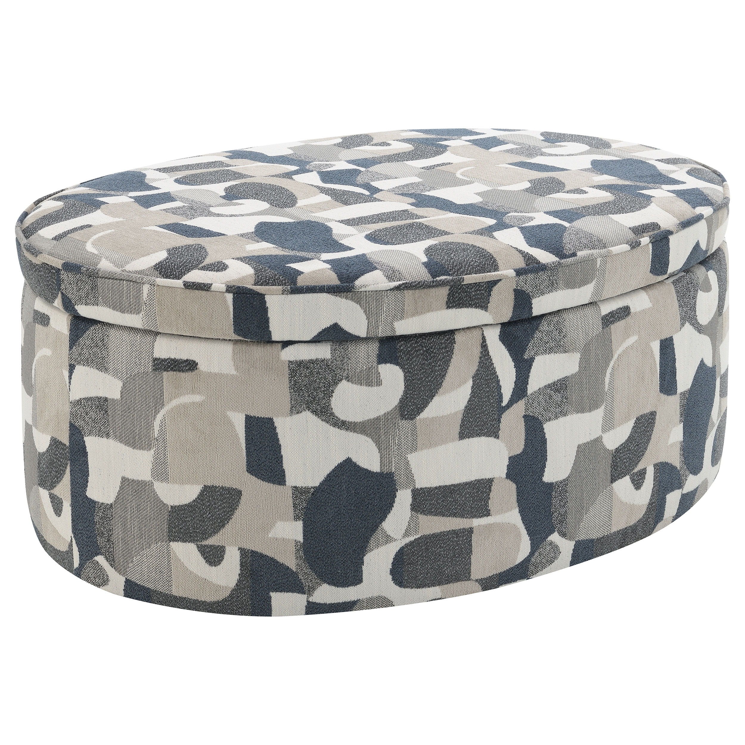 Coaster Fine Furniture Tomkins - Oval Upholstered Storage Ottoman - Indigo Blue | Meri Furniture